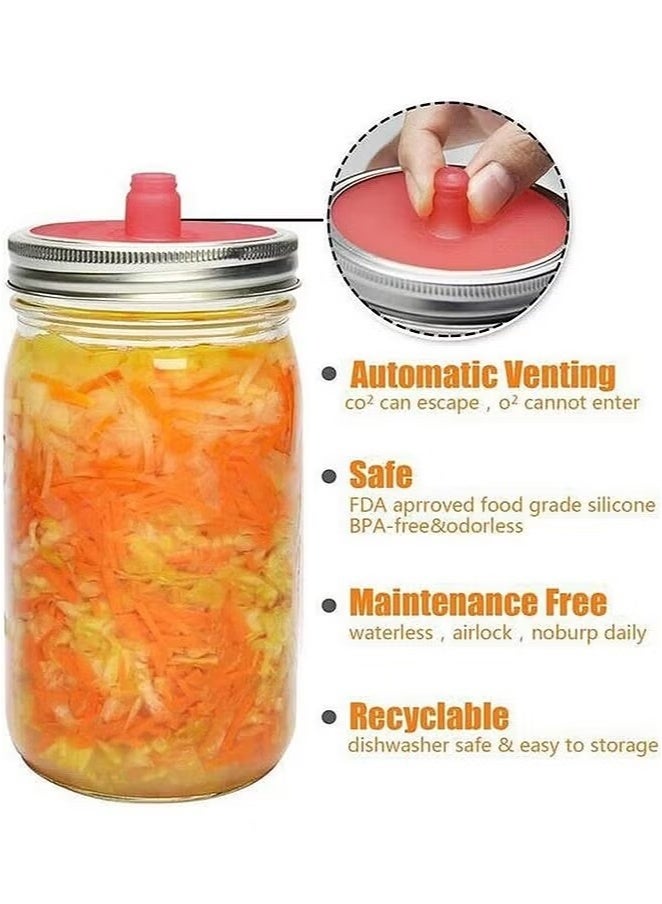 Ailily 3PCS Silicone Fermenting Lids, Waterless Airlock Fermentation Jar Lids, Premium Wide Mouth Jar Fermenter Cap, Suitable For Pickles And Fermented Probiotic Food  - Image 4