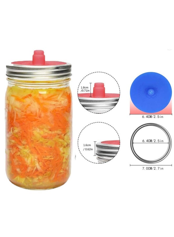 Ailily 3PCS Silicone Fermenting Lids, Waterless Airlock Fermentation Jar Lids, Premium Wide Mouth Jar Fermenter Cap, Suitable For Pickles And Fermented Probiotic Food  - Image 3