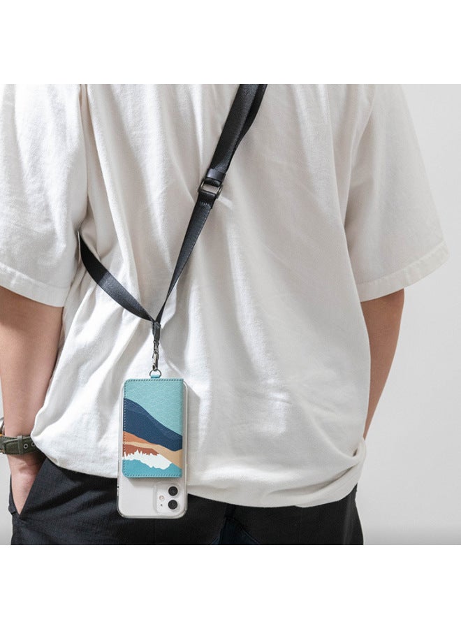Korean Version Of PU Leather Mobile Phone Back Sticker Clip Can Hang Mobile Phone Rope Mobile Phone Back Sticker Card Bag Can Print Pattern Mobile Phone Back Sticker-Specifications Support Image Upload:08