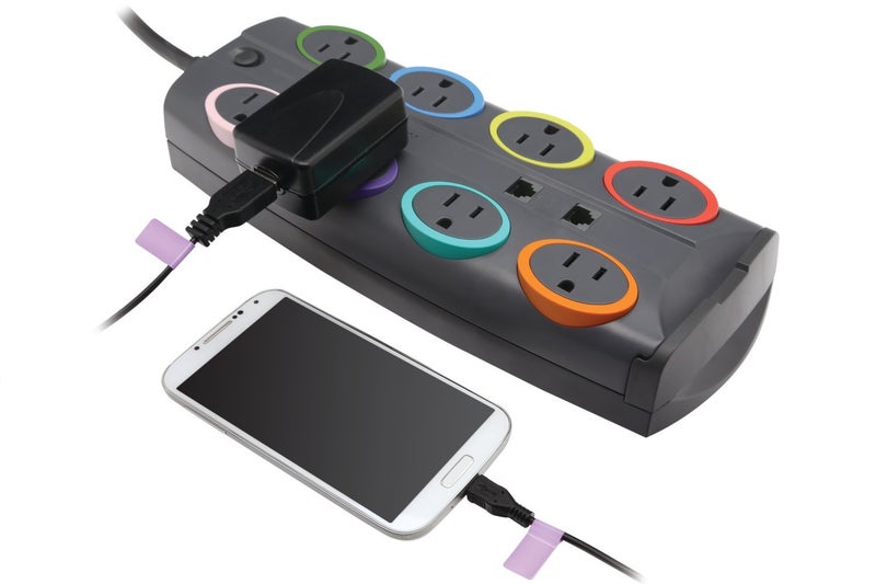 Kensington SmartSockets 8-Outlet, 8-Foot Cord, & 3090 Joules Premium Surge Protector (K62691NA) Gray - Image 4