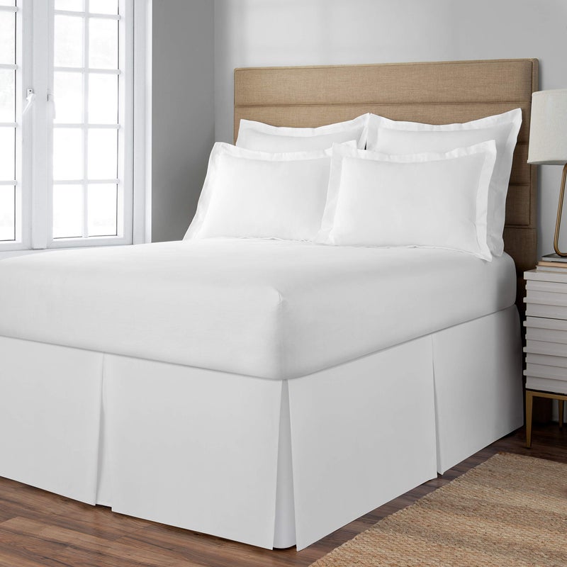 Spacemaker Extra-Long 21" Drop Length Bed Skirt, King, White - Image 2