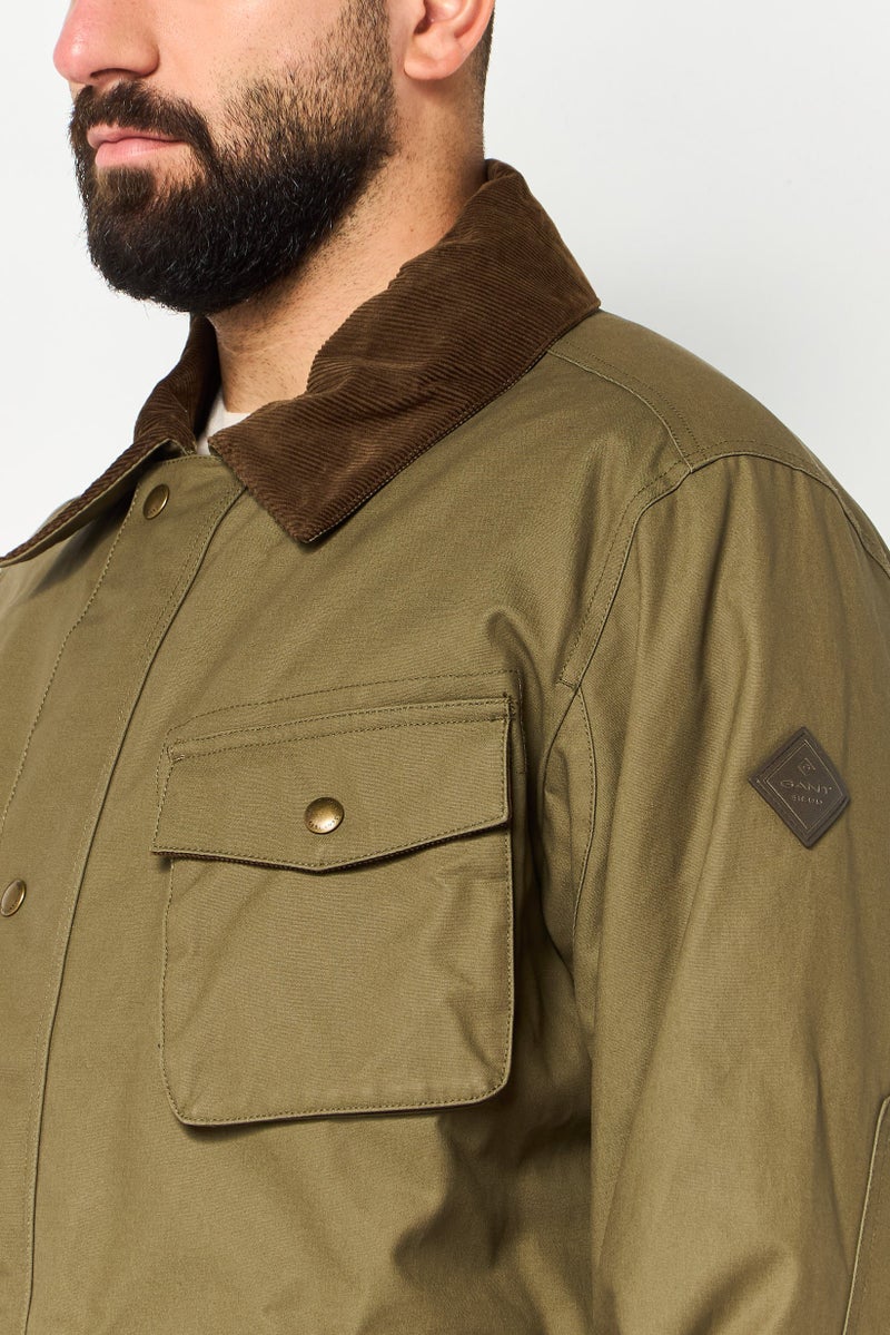 GANT Men Plain Parka Jacket, Olive - Image 2