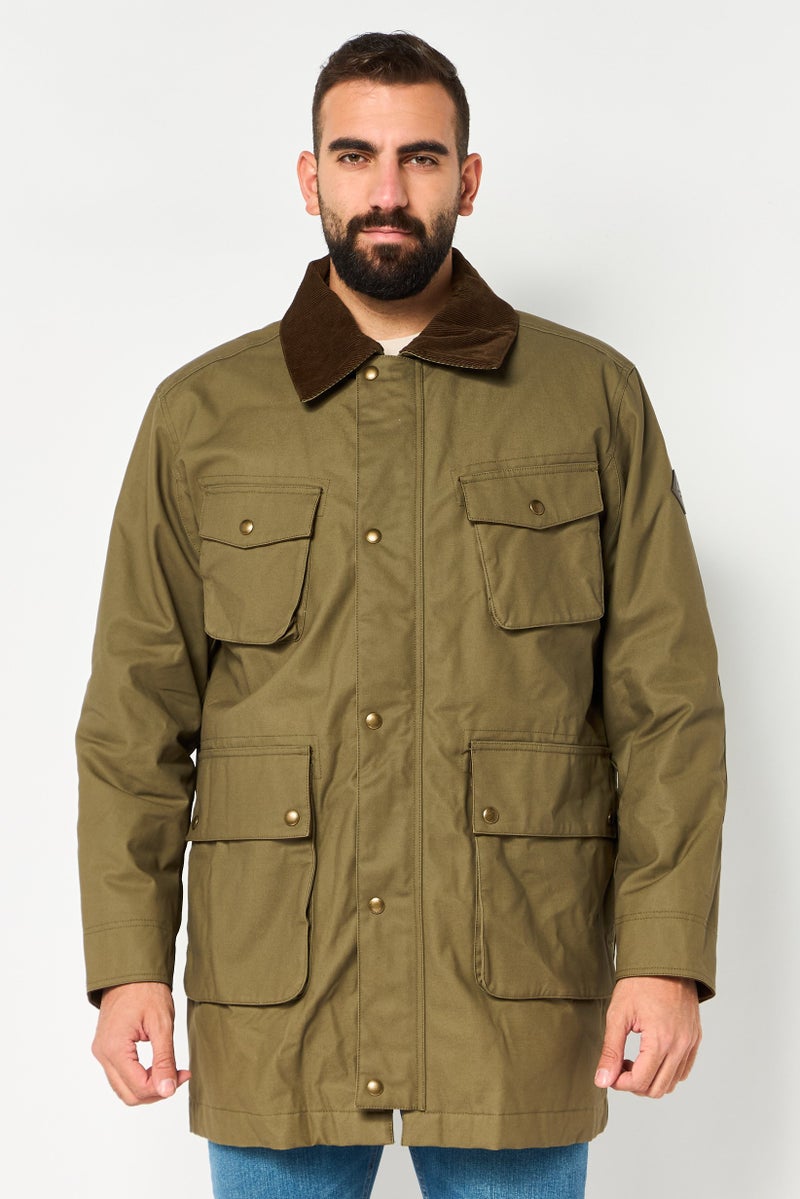 GANT Men Plain Parka Jacket, Olive - Image 1