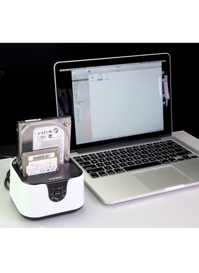 Generic GODO Mechanical Hard Disk External Box 2.5/3.5 Inch Universal Reader Usb3.0 Mobile Hard Disk Box Base-Color:Fashion Model-double Plate White PD01T  - Image 3