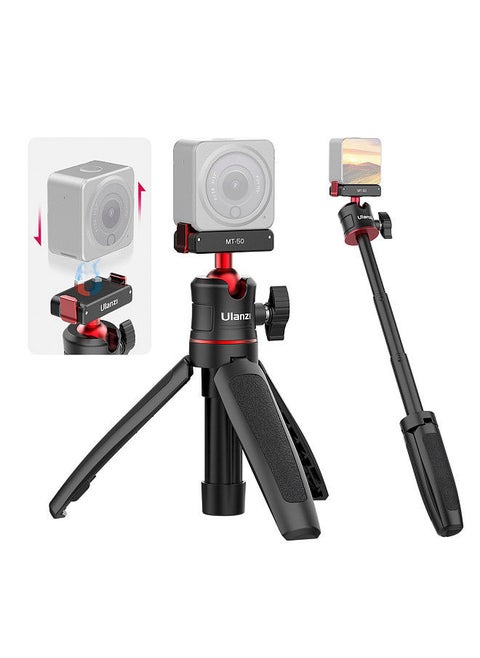 Ulanzi MT-50 Portable Selfie Stick Tripod Stand Magnetic Quick Release with 360° Rotatable Ballhead 3-section Extendable Tube Max. Height 25.5cm/ 10in Replacement for DJI Action 2 Camera