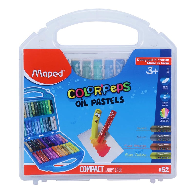 Maped Oil Pastels 52 Shades Compact Carry Case, Multi-coloured | Oil Pastels | Birthday gifts | Return gifts | Crayon colour set | Colouring Pack | Non - Toxic Colour - Image 5