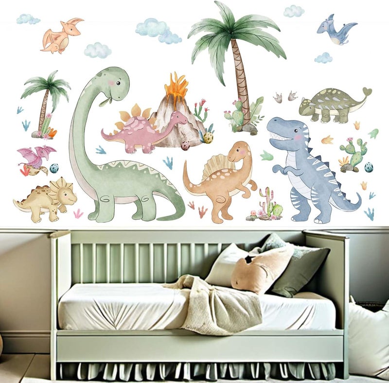 ARS Dinosaur Wall Stickers for Boys Room: Peel and Stick Dino Wall Decals - Baby Nursery Bedroom - Children Supplies Ages 1-12 Years Wall Decor Art - Image 2