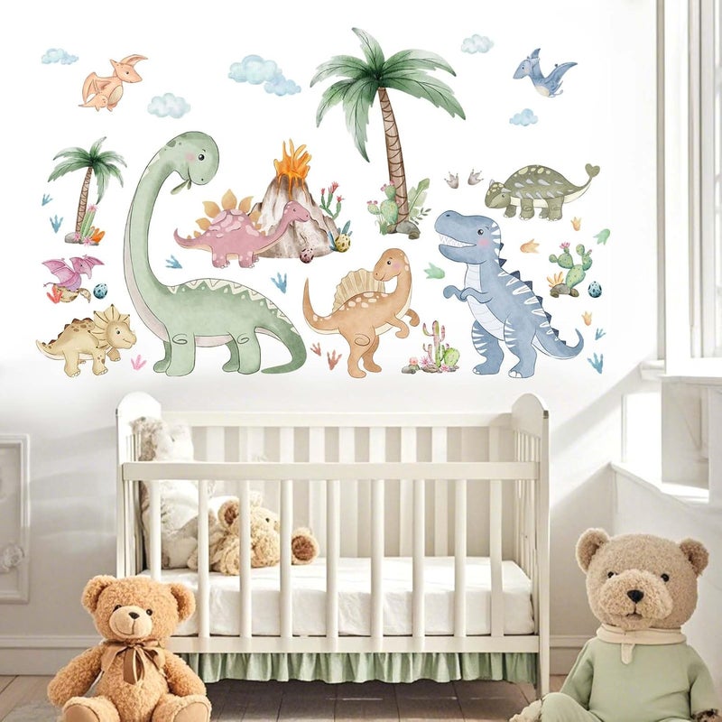 ARS Dinosaur Wall Stickers for Boys Room: Peel and Stick Dino Wall Decals - Baby Nursery Bedroom - Children Supplies Ages 1-12 Years Wall Decor Art - Image 3