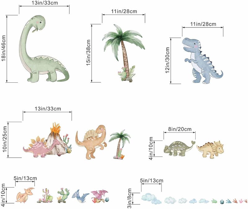 ARS Dinosaur Wall Stickers for Boys Room: Peel and Stick Dino Wall Decals - Baby Nursery Bedroom - Children Supplies Ages 1-12 Years Wall Decor Art - Image 4