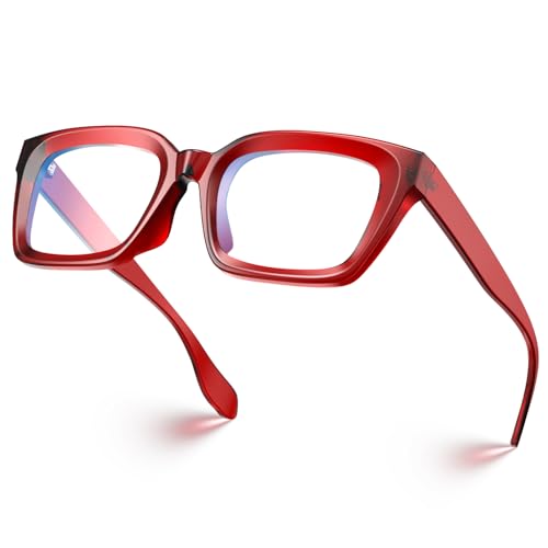 VISOONE Chunky Square Blue Light Blocking Glasses with Anti Computer Glare for Working Women Men MONTANA - Image 2