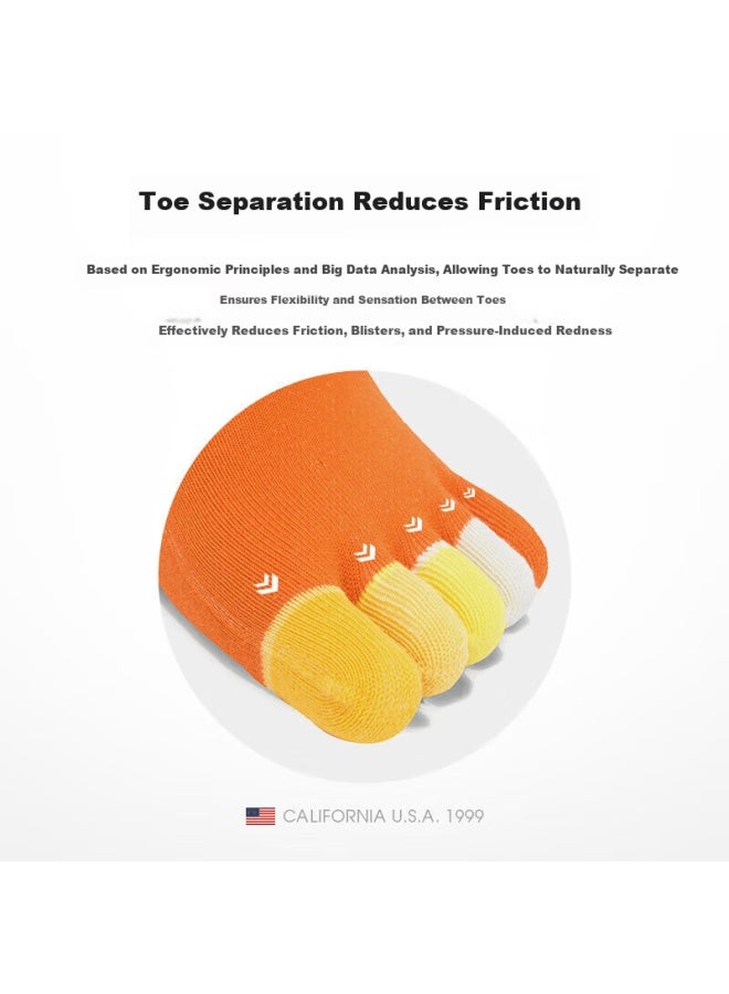 Tfo 6th Generation Kids Outdoor Five-toe Socks Comfortable Breathable Sports Running Toe Separation Hiking Socks 2902426 Yellow - Image 2