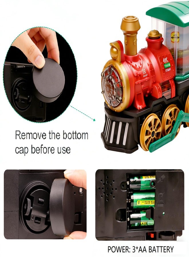 KidsMind Christmas Steam Train Toy for Toddlers 3-5 with Smoke,Light and Bump-and-Go - Image 2