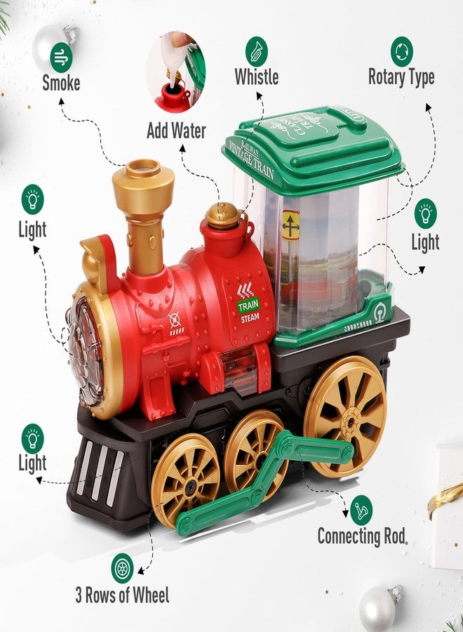 KidsMind Christmas Steam Train Toy for Toddlers 3-5 with Smoke,Light and Bump-and-Go - Image 4