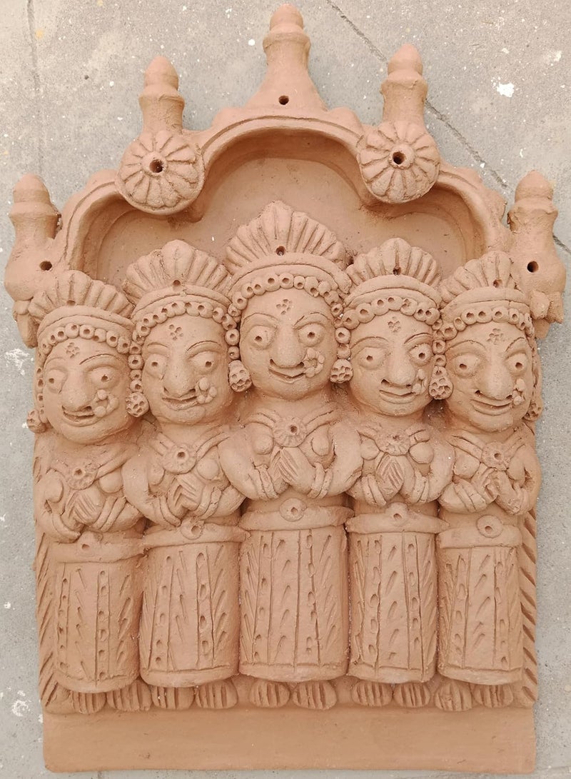 RUKDA RUKDA Handmade Classic Decorative Interior Exterior Molela Terracotta Unique Crafted Welcome Wall Plate Art Rajasthan Craftsmanship and Timeless Elegance Tile Showpiece Wall Decor 35x23x7cm - Image 1
