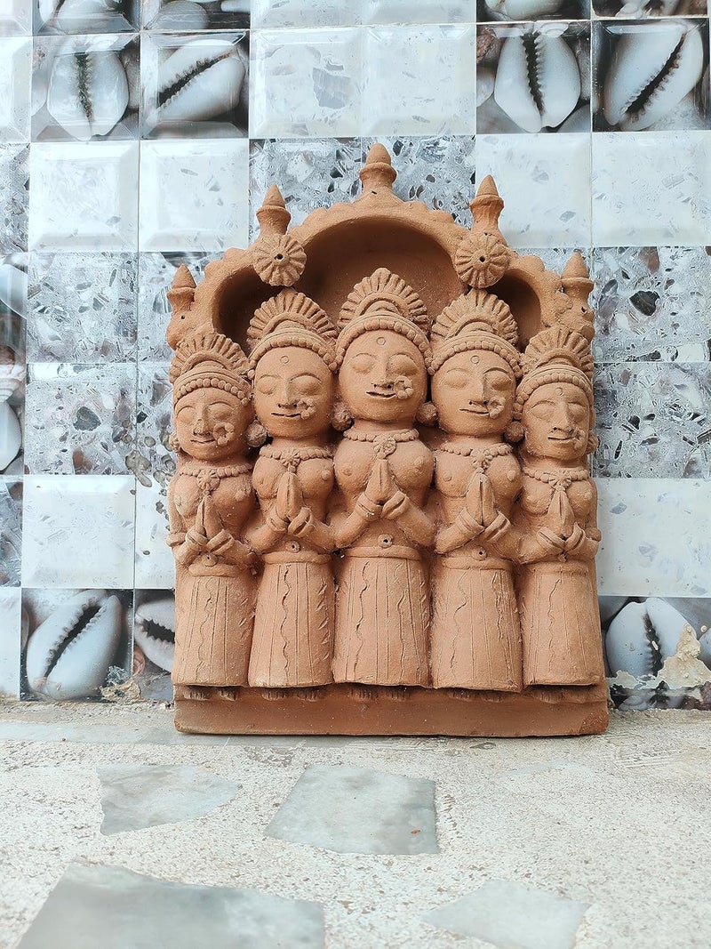 RUKDA RUKDA Handmade Classic Decorative Interior Exterior Molela Terracotta Unique Crafted Welcome Wall Plate Art Rajasthan Craftsmanship and Timeless Elegance Tile Showpiece Wall Decor 35x23x7cm - Image 3
