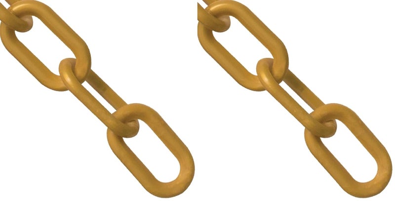 Mr. Chain Plastic Barrier Chain, Gold, 2-Inch Link Diameter, 25-Foot Length (50009-25) (Pack of 2) - Image 1