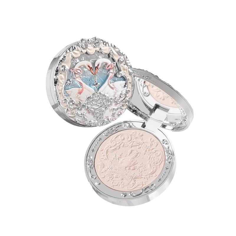 Flower Knows Swan Ballet Embossed BlushMatte FinishBuildable  Blendable Makeup Blush for CheeksSoft  Longlasting for Girls  Women01 Niveous Swan5g