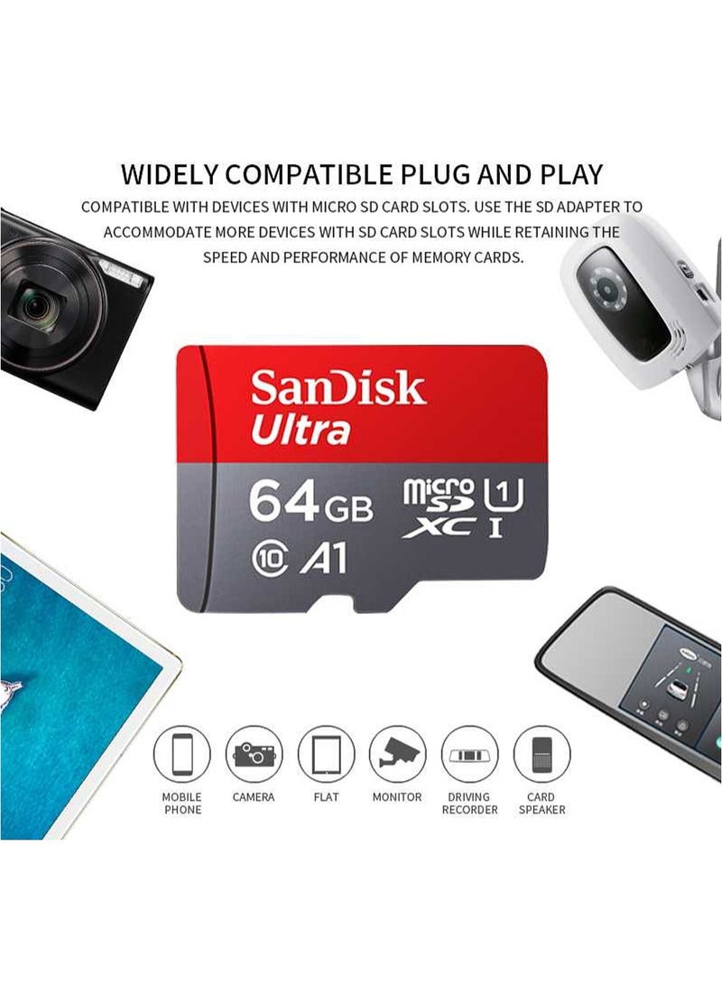 64 Gigabyte Memory Card, 64 GB Memory Card, Micro SD Card, 64 Giga Micro SD Memory Card, SanDisk 64 Gigabyte Card, Memory SD Card, 64 Gigabyte Storage Card, Dash Cam Memory, Camera Memory, Mobile Phone Memory, Smart Devices Storage Memory, High-Quality Storage Memory, SanDisk Ultra Memory, Fast and Resistant to Heat and Cold and Waterproof SD Card Capacity 64 Gigabyte - Image 5
