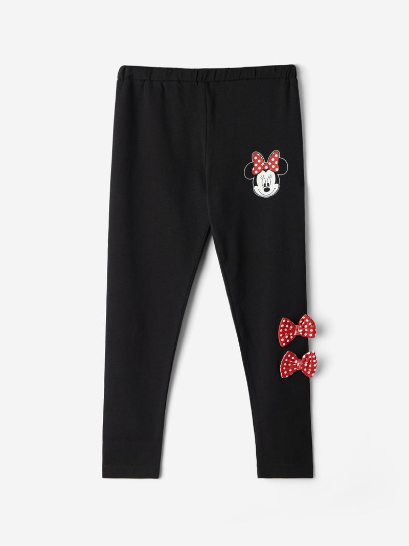 The Souled Store Disney: Minnie Mouse Girls Cotton Leggings | Cotton Graphic Print Casual Everyday Wear (2-8 Yrs) - Image 1
