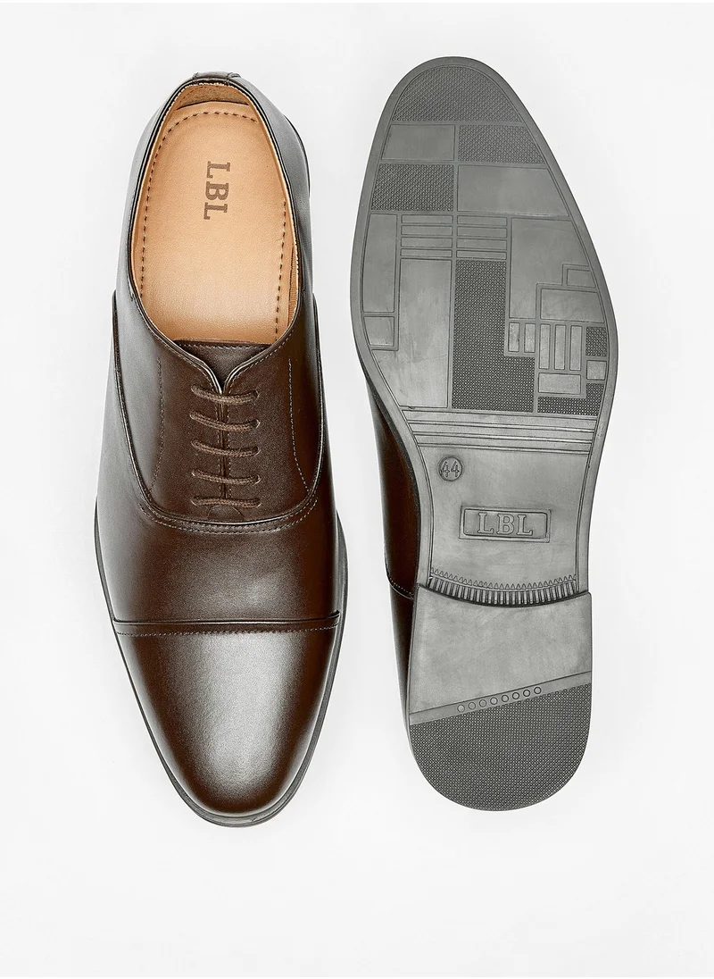 LBL Men Solid Lace-Up Oxford Shoes