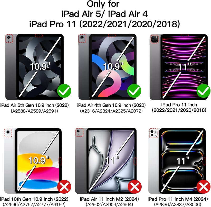 Jetech Kids Case For Ipad Pro 11 Inch 2022/2021/2020/2018 Model , Ipad Air 5/4 10.9-Inch With Built-In Screen Protector, Shockproof Full-Body Handle Stand Tablet Protective Cover Plum - Image 2