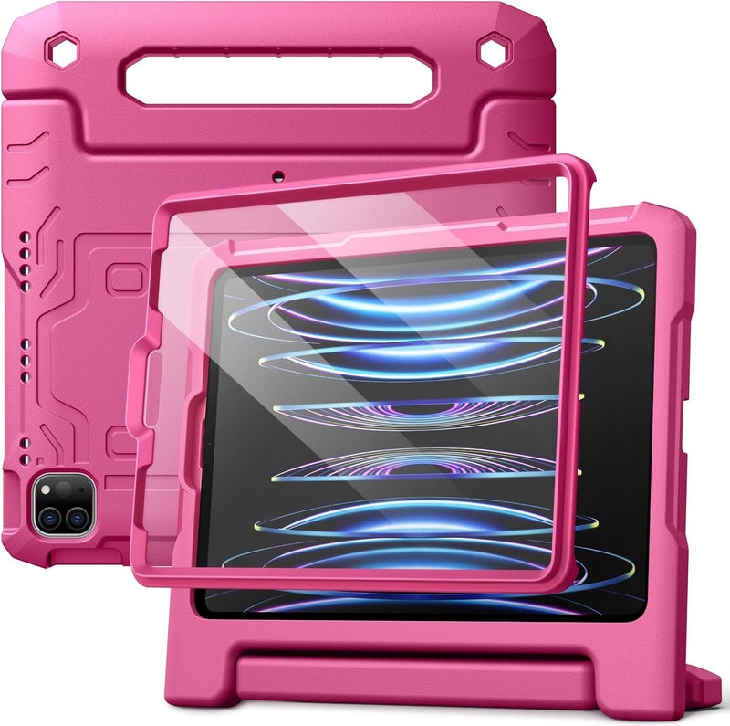 Jetech Kids Case For Ipad Pro 11 Inch 2022/2021/2020/2018 Model , Ipad Air 5/4 10.9-Inch With Built-In Screen Protector, Shockproof Full-Body Handle Stand Tablet Protective Cover Plum - Image 1