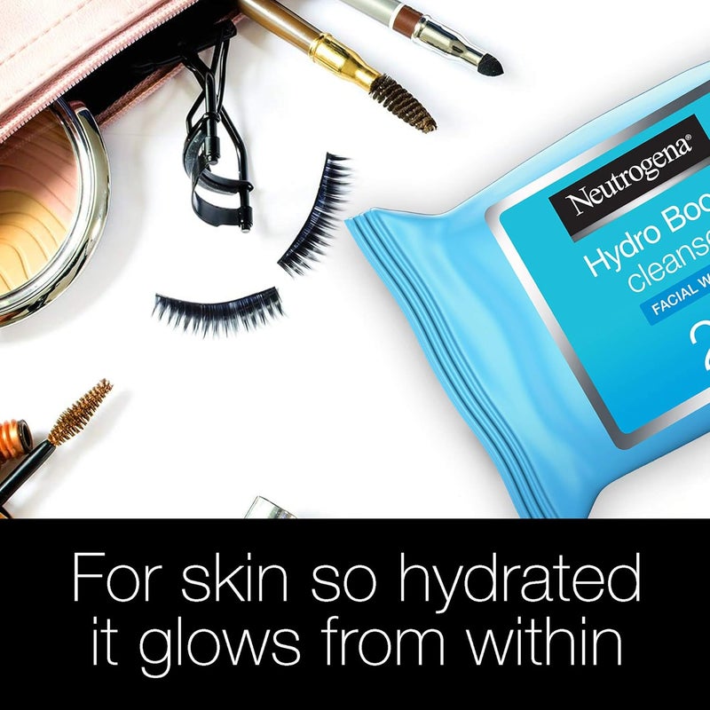 نيوتروجينا Neutrogena Makeup Remover Face Wipes, Hydro Boost Cleansing, Pack Of 25 Wipes - Image 2