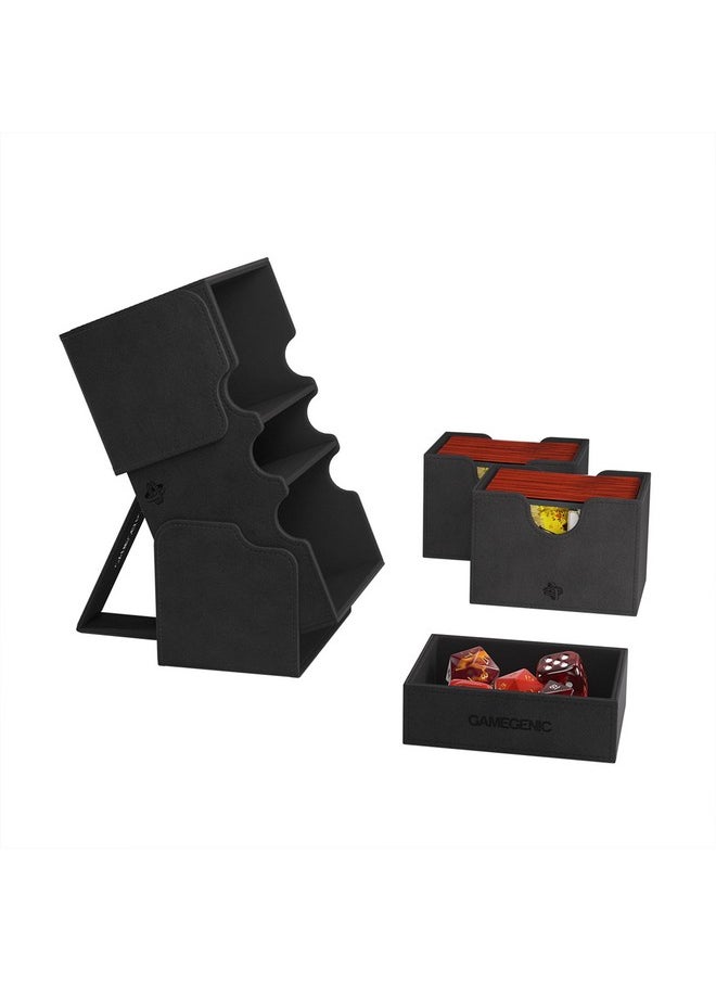 Gamegenic Gamegenic Stronghold 200+ XL Convertible Deck Box | Double-Sleeved Card Storage | Card Game Protector with Accessories Drawer | Nexofyber Surface | Holds up to 200 Cards | Black Color | Made  - Image 3