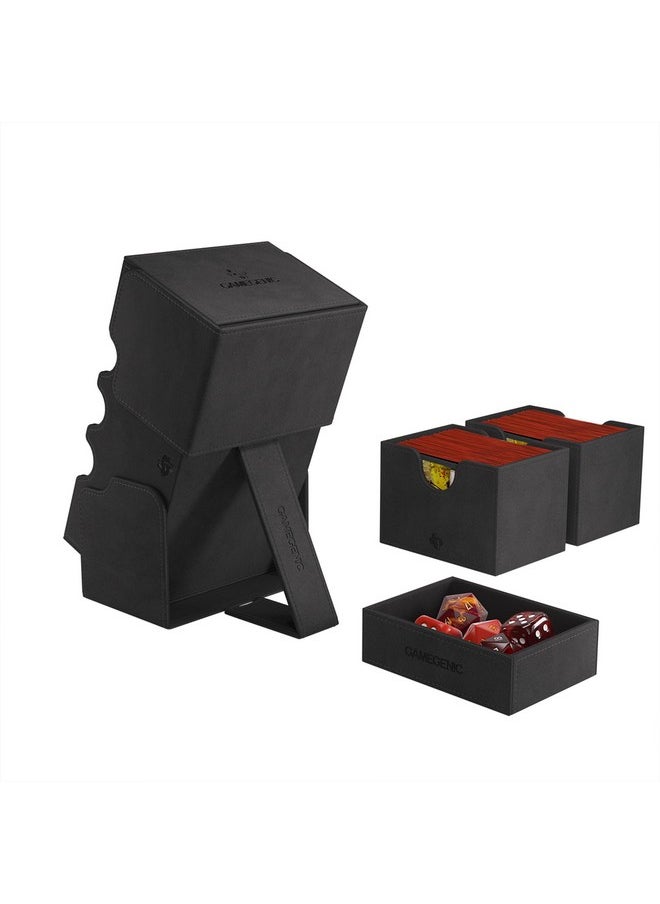 Gamegenic Gamegenic Stronghold 200+ XL Convertible Deck Box | Double-Sleeved Card Storage | Card Game Protector with Accessories Drawer | Nexofyber Surface | Holds up to 200 Cards | Black Color | Made  - Image 4