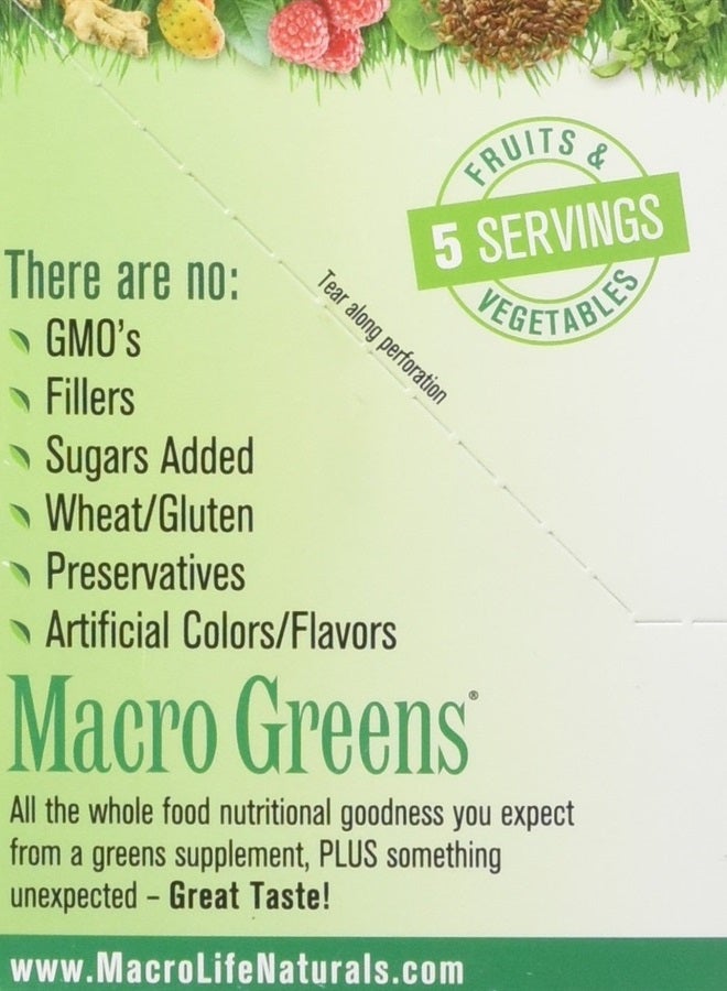 MacroLife Naturals Macro Greens Powder 38 Superfood Probiotic Antioxidant Enzyme & Herbal Supplement Immunity Energy Cleanse - Non-GMO Vegan Gluten-Free Dairy-Free - 12 Packet Servings - Image 3