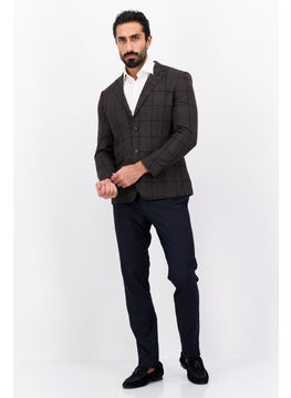 Selected Homme Men Ultraflex Regular Fit Plaid Suit Jacket, Dark Brown  - Image 4