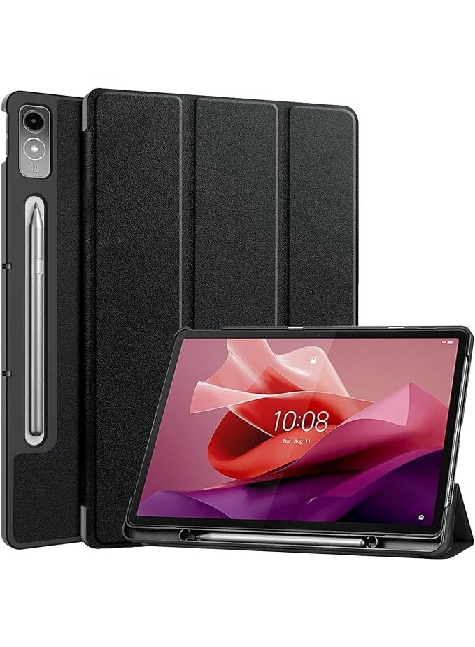 Slim Smart Protective Case for Lenovo Tab P12 12.7 inch with Stand and Auto Sleep/Wake Function, Black