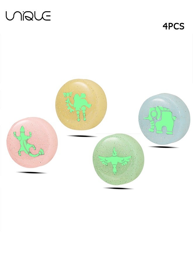 يونيك 4 قطع لقبضة الإبهام نينتندو سويتش لطيف تصميم الرسوم المتحركة - 3D سيليكون عصا التحكم قبعات أغطية أزرار Joycon Controller ل Nintendo Switch / OLED / Switch Lite للأولاد والبنات والاطفال والمراهقين (مضيئة) - Image 1