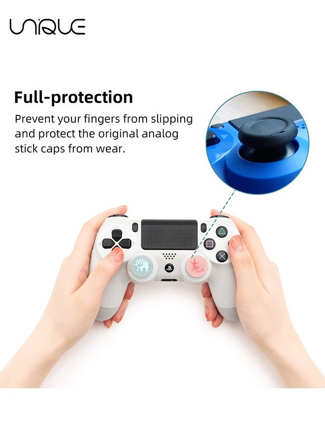 يونيك 4 قطع لقبضة الإبهام نينتندو سويتش لطيف تصميم الرسوم المتحركة - 3D سيليكون عصا التحكم قبعات أغطية أزرار Joycon Controller ل Nintendo Switch / OLED / Switch Lite للأولاد والبنات والاطفال والمراهقين (مضيئة) - Image 4