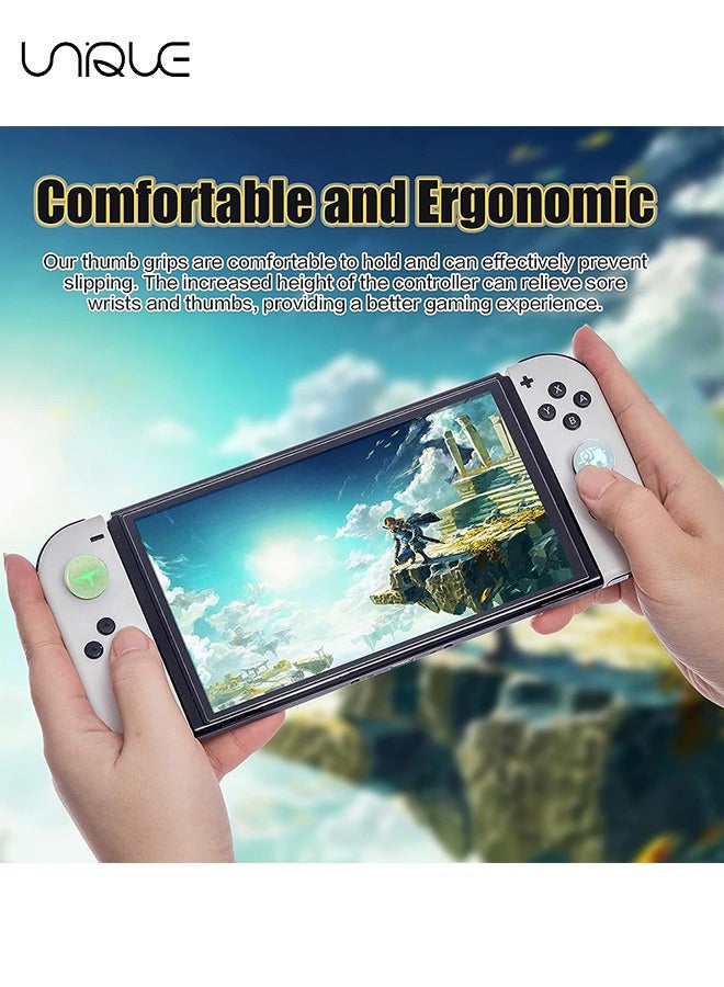 يونيك 4 قطع لقبضة الإبهام نينتندو سويتش لطيف تصميم الرسوم المتحركة - 3D سيليكون عصا التحكم قبعات أغطية أزرار Joycon Controller ل Nintendo Switch / OLED / Switch Lite للأولاد والبنات والاطفال والمراهقين (مضيئة) - Image 5