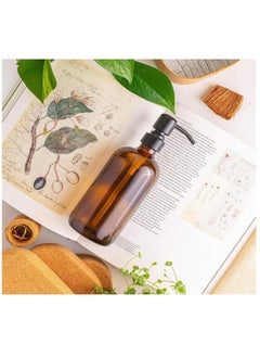 FUFU 2Pcs 16oz Glass Brown Soap Dispenser, Glass Soap Dispenser with Pump  Bathroom Hand Soap Dispenser Bottle for Liquid Lotion,...  - Image 3