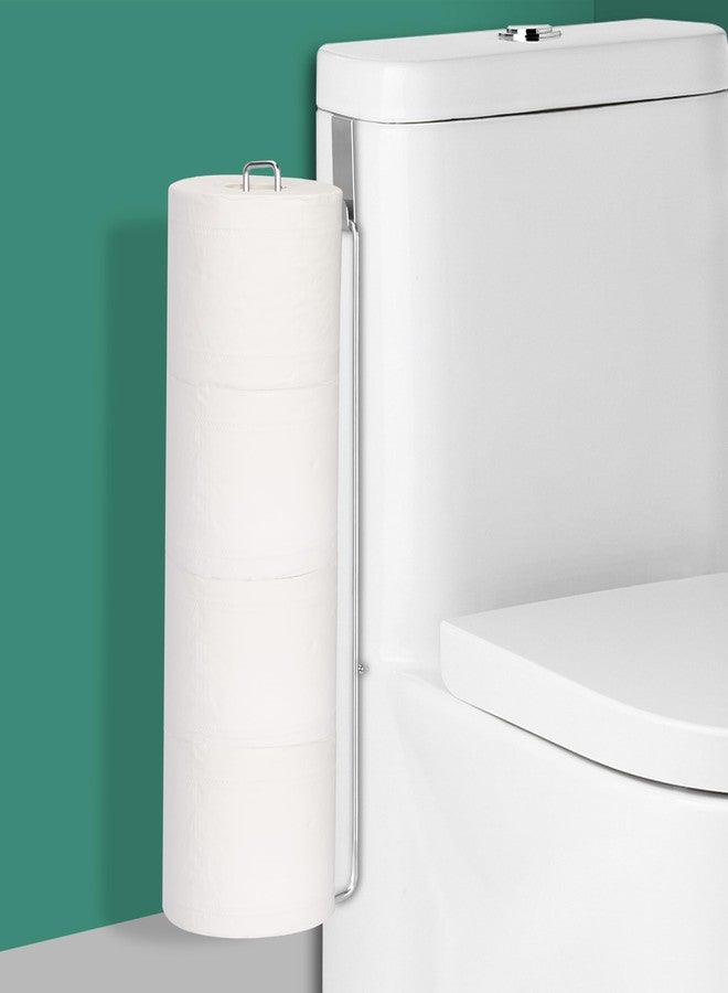 Admeya Toilet Paper Holder with Storage 4 Rolls, Over The Tank Toilet Paper Holder Wall Mount, Stainless Steel Toilet Paper Roll Holder with Hook, Tissue Holder for Bathroom, Silver, 1PC - Image 1