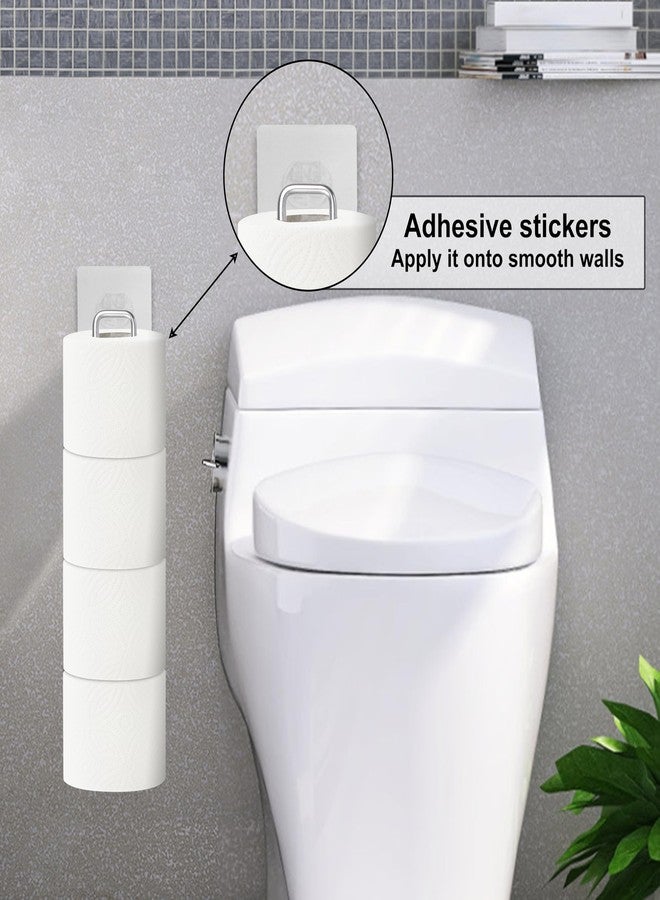 Admeya Toilet Paper Holder with Storage 4 Rolls, Over The Tank Toilet Paper Holder Wall Mount, Stainless Steel Toilet Paper Roll Holder with Hook, Tissue Holder for Bathroom, Silver, 1PC - Image 4