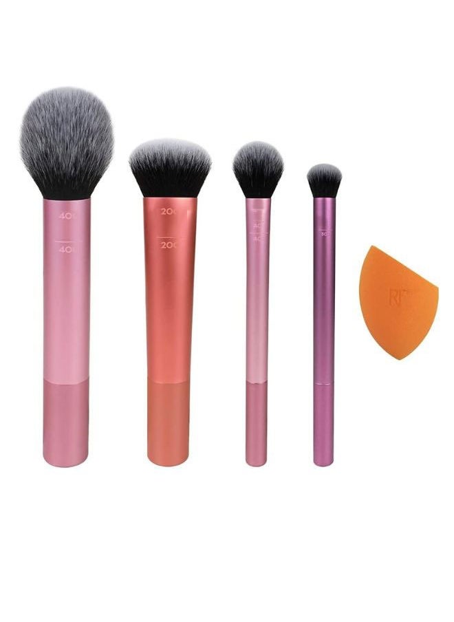 Make up Brush Set with Bonus Miracle Complexion Sponge -5 essential tools to master any look tapered -Multi Use Brush Set for Beginners - pzsku/ZABC946757F95089EF136Z/45/_/1740227234/40add53a-7b2c-488c-992f-862d95fe2f6c