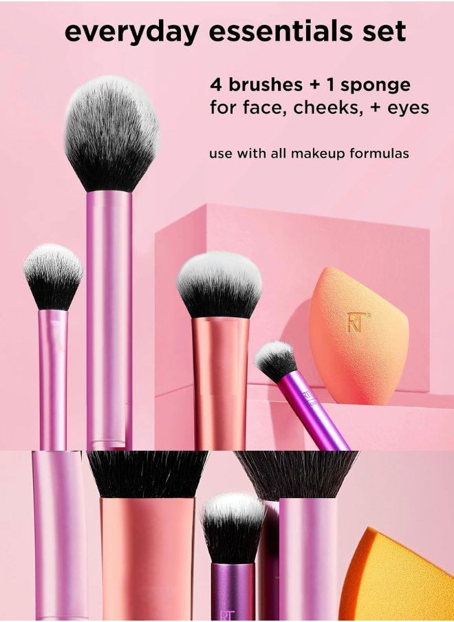 Make up Brush Set with Bonus Miracle Complexion Sponge -5 essential tools to master any look tapered -Multi Use Brush Set for Beginners - pzsku/ZABC946757F95089EF136Z/45/_/1740227270/a2c6e8a5-8a9d-4ee7-adda-48ec6efd4aee