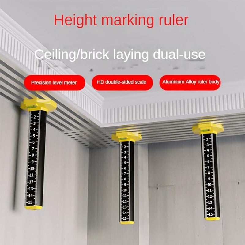 2Pcs Magnetic Ceiling Floor Tile Height Ruler Measuring Tool with Base - Image 5