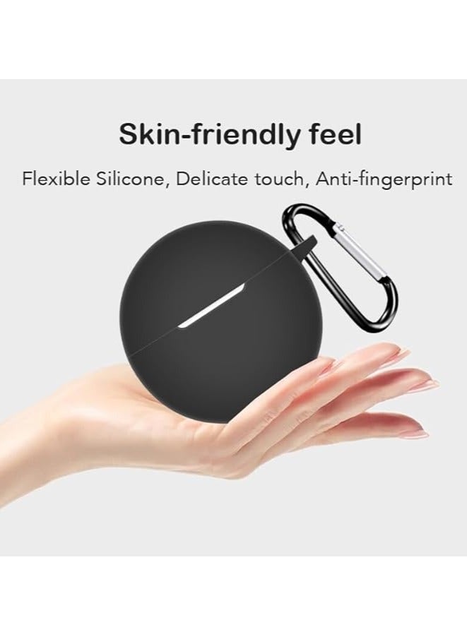 Silicone  Protective  Case for Oppo Enco Buds2 Earphones with Keychain Cover (black) - Image 3