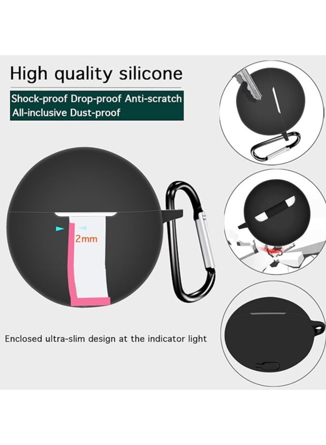 Silicone  Protective  Case for Oppo Enco Buds2 Earphones with Keychain Cover (black) - Image 4