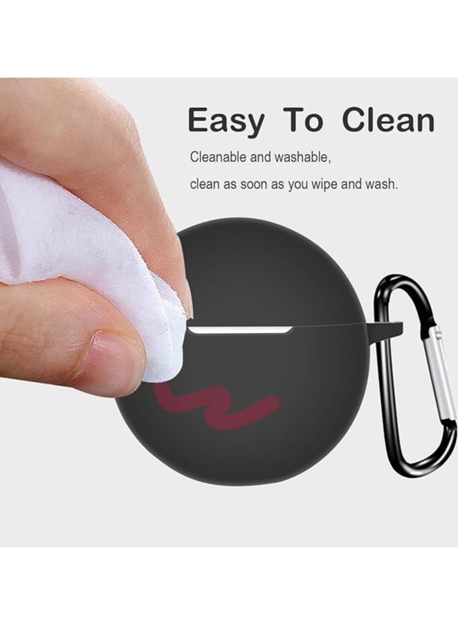 Silicone  Protective  Case for Oppo Enco Buds2 Earphones with Keychain Cover (black) - Image 5