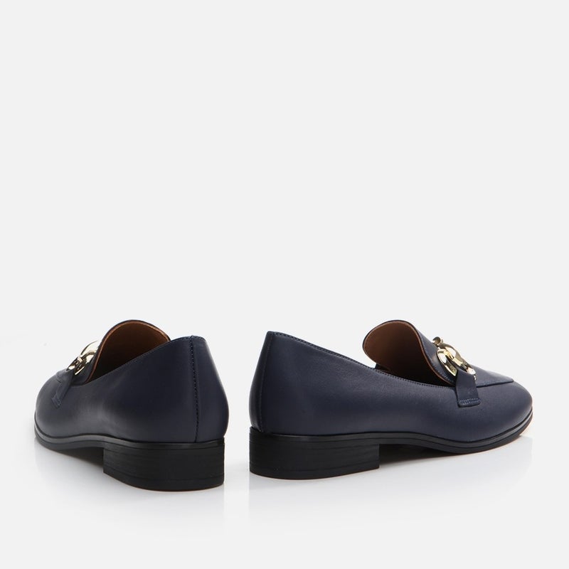 Hotiç 01AYH291000A680 GENUINE Leather Navy Blue Women's Loafer  - Image 5