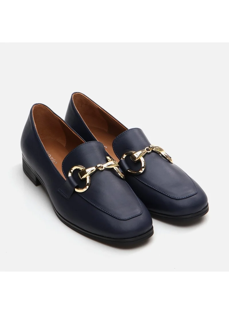 Hotiç 01AYH291000A680 GENUINE Leather Navy Blue Women's Loafer
