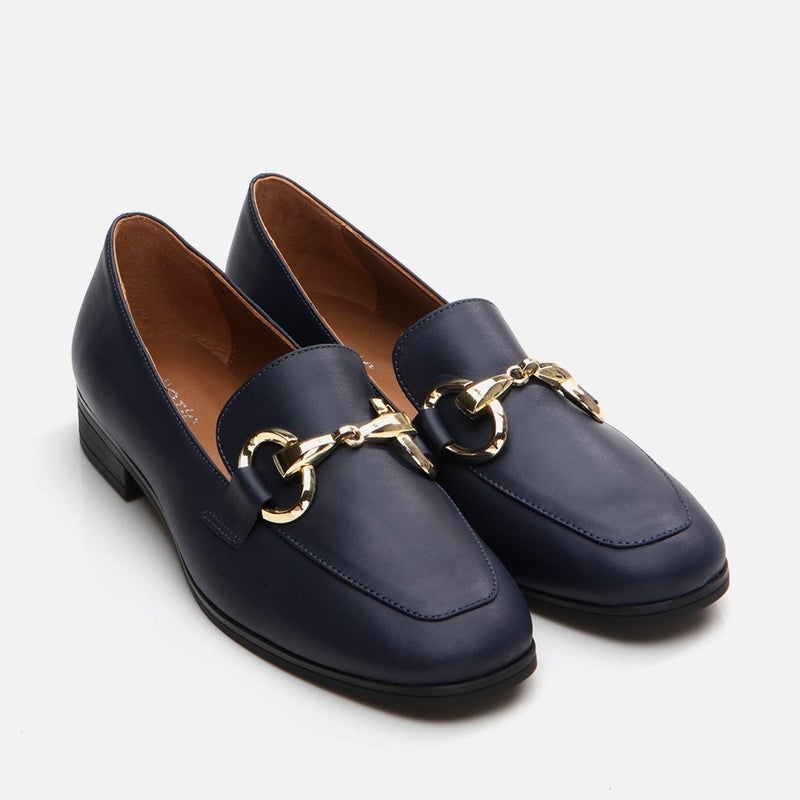 Hotiç 01AYH291000A680 GENUINE Leather Navy Blue Women's Loafer  - Image 2