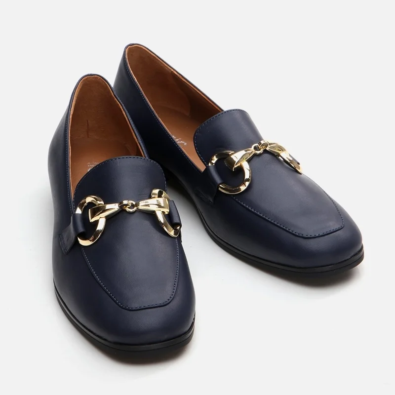 Hotiç 01AYH291000A680 GENUINE Leather Navy Blue Women's Loafer