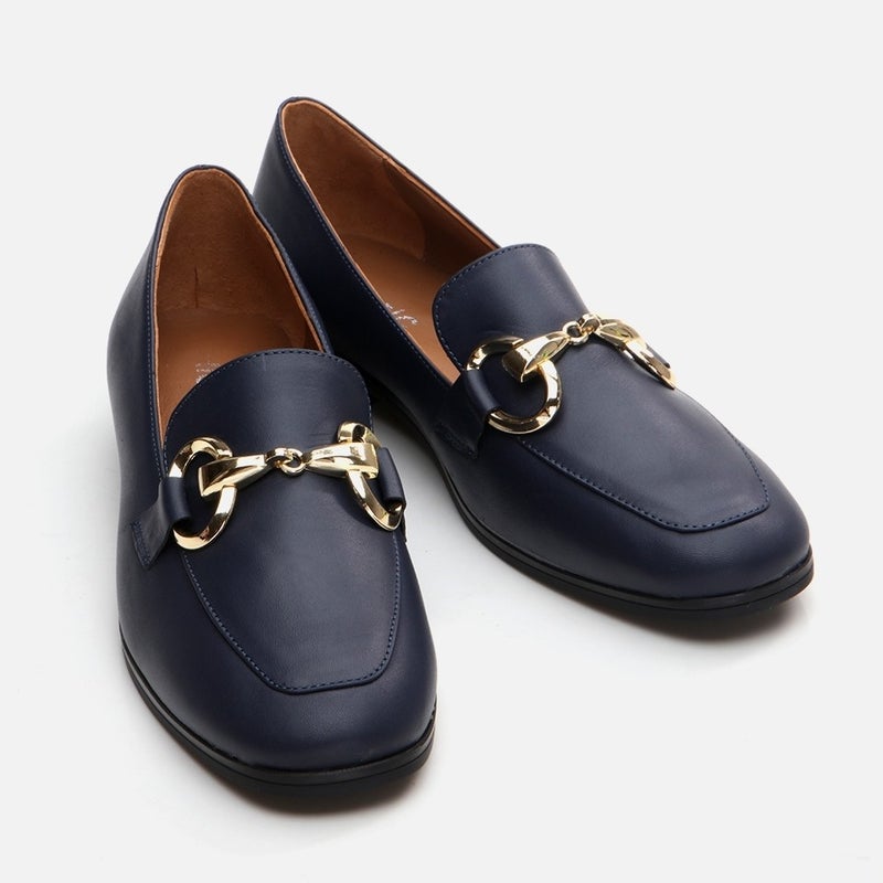 Hotiç 01AYH291000A680 GENUINE Leather Navy Blue Women's Loafer  - Image 3