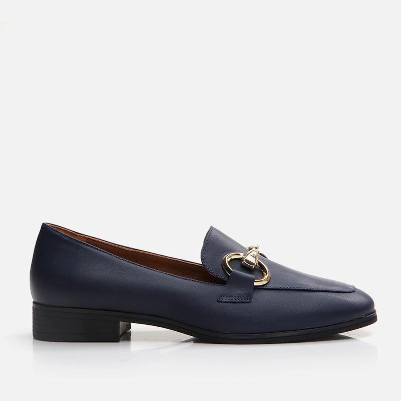 Hotiç 01AYH291000A680 GENUINE Leather Navy Blue Women's Loafer  - Image 1